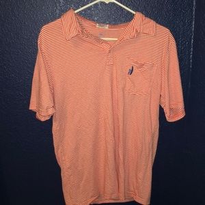 Men T-shirt that has a collar and it is orange